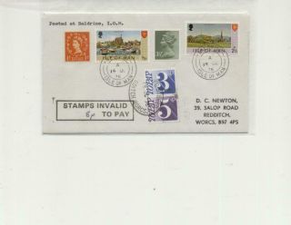 Isle Of Man 1976 Baldrine Cancelled Cover With Gb Postage Dues