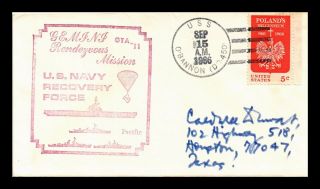 Dr Jim Stamps Us Navy Recovery Space Event Cover Uss O Bannon 1966