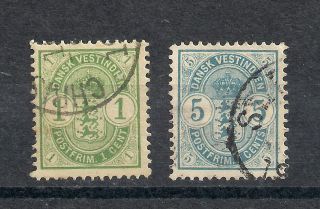 Danish West Indies,  1900 1c & 5c Stamp Issues,  Cat.  $28.  00