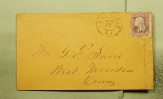 Dr Who 1860s Fort Plain Ny Fancy Cancel To West Meriden Ct E47197