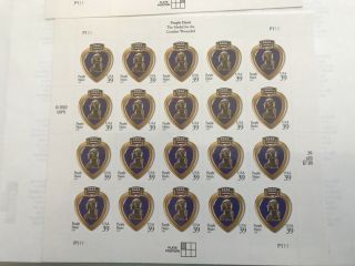 2006 4032 39c Purple Heart Sheet/20 Complete Mnh