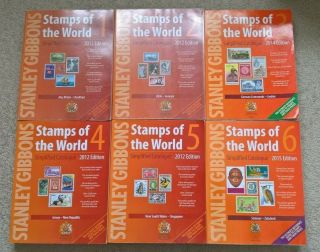 Stanley Gibbons - Stamps Of The World 6 Volumes Years Published: 2012 Thru 2015.