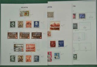 Switzerland Stamps 1941 - 1945 Good Selection On 5 Pages (a151)
