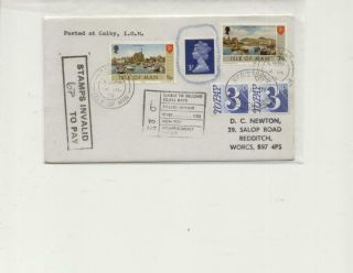 Isle Of Man 1976 Colby Cancelled Cover With Gb Postage Dues