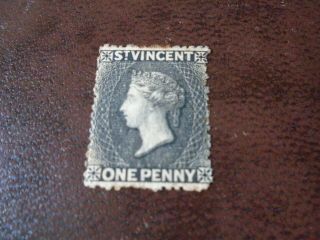 St Vincent Queen Victoria One Penny Stamp - Previous Hinged