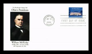 Dr Jim Stamps Us Ohio Presidents William Mckinley White House Fdc Cover