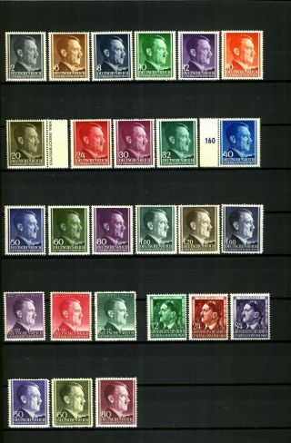 3.  Reich Occupation Poland 4 Sets Hitler Stamps Mnh