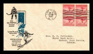Dr Jim Stamps Us Winter Olympic Games Skier Ioor Fdc Cover Scott 716 Block