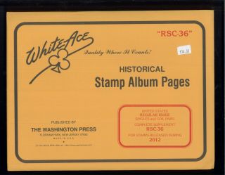 2012 White Ace United States Regular Issue Stamp Album Supplement Rsc - 36
