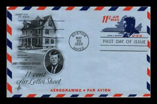 Dr Jim Stamps Us John F Kennedy 11c Air Mail Fdc Letter Sheet Cover Boston