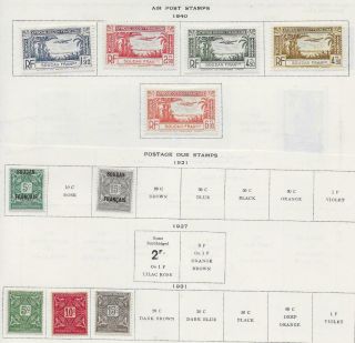 10 French Sudan Air Post & Postage Due Stamps From Quality Old Album 1921 - 1940