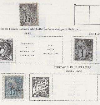 3 French Colonies Stamps From Quality Old Album 1881 - 1886