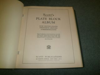SCOTT SPECIALTY ALBUM: US 20TH CENTURY COMMEMORATIVE PLATEBLOCK,  1901 - 1961 2