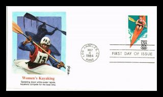 Dr Jim Stamps Us Womens Olympic Kayaking First Day Cover Los Angeles