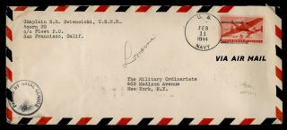 Dr Who 1944 Navy Acorn 20 Airmail To Usa Wwii Censored E46924