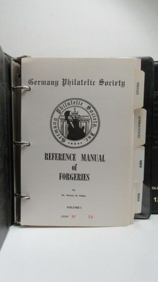 Bohne: Reference Manual of Forgeries,  13 Vols.  1975 Germany Philatelic Soc.  56 4