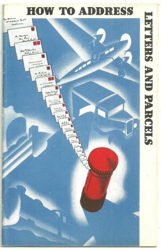 How To Address Letters And Parcels 1939 Gpo Booklet Post Box Graphic