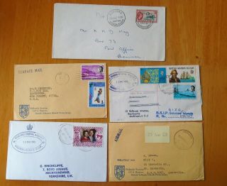 British Solomon Islands 5 Commercial Covers With Various Postal Agency Markings