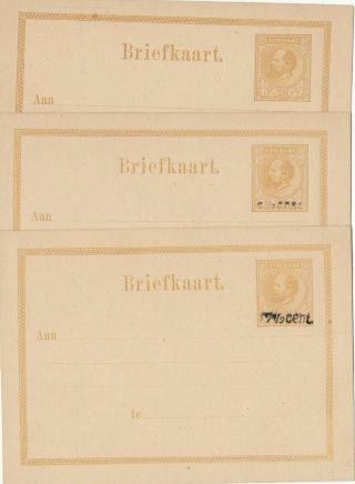 Suriname Postal Stationary,  Variety Of 12 Items: 1890 