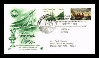 Dr Jim Stamps Us Americas Cup Race 5 Art Craft Event Cover 1980 Newport