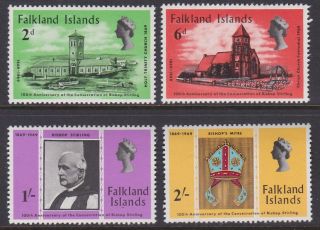 Falkland Island 1969 Centenary Of Bishops Sterling Set Sg250 - 253 Mnh
