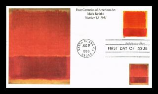Us Cover Mark Rothko Four Centuries Of American Art Fdc Fleetwood