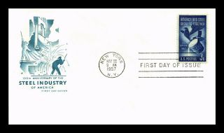 Dr Jim Stamps Us Steel Industry Centennial Fdc House Of Farnum Cover Scott 1090