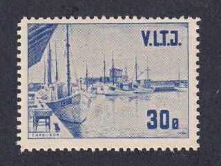 Denmark Local Railway Parcel Stamp Vltj Port Fishingboat