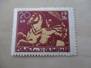 2935) Old Poster Stamp Olympic Games 1936 Polacy