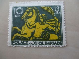 2934) Old Poster Stamp Olympic Games 1936 Polacy