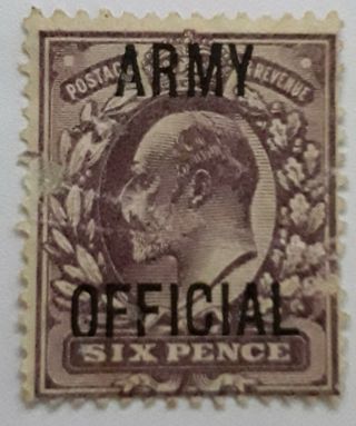 Great Britain Gb Kevii King Edward Vii 1902 Sg050 6d Dull Purple Army Official