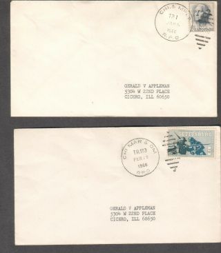 Two 1966 Rpo Railway Post Office Covers Chicago & Omaha Tr 103/minneapolis Tr 1