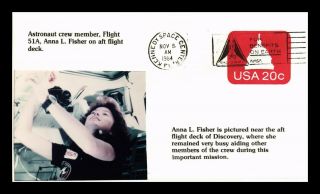 Dr Jim Stamps Us Anna Fisher Space Shuttle Discovery Sticker Cachet Event Cover