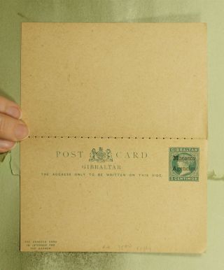 Dr Who Gibraltar Morocco Ovpt Double Postal Card E72145