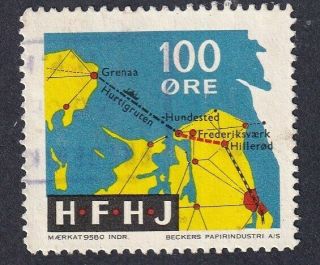 Denmark Local Railway Parcel Stamp Hfhj Ferry Route Grenaa - Hundested