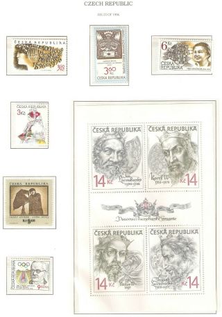 Czechoslovakia,  Selection From 1996a In Mnh