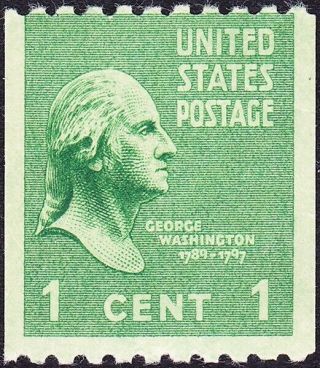 Us - 1939 - 1 Cent Washington Presidential Series Perf 10 Horizontally Coil 848