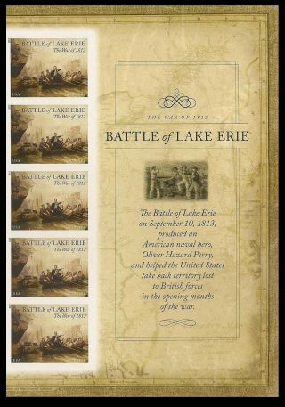 Us 4805a War 1812 Battle Of Lake Erie Imperf Ndc Panel Strip 5 Mnh 2013