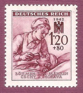 Dr Nazi 3rd Reich Rare Ww2 Wwii Stamp Hitler Swastika Nurse Soldier Red Cross Ss