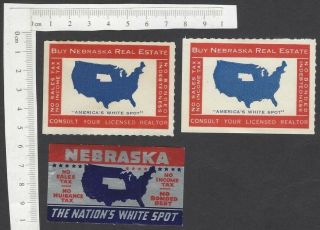 Nebraska The Nation’s White Spot Vintage Poster Stamps (3)