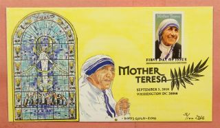 2010 Fdc 4475 Mother Teresa Doris Gold Printed Cachet