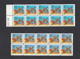2283c Red Removed From Sky Pheasant Booklet Pane - Plus Normal Pane - Scv $50,