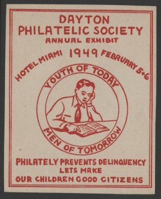 " Dayton Philatelic Society " - Annual Exhibit - Dayton Oh 1949 - Souvenir Sheet