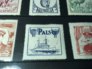 AUSTRALIAN CINDERELLA PALS SERIES STAMPS 1923 - 1925 ZOO & FLEET STAMPS. 5