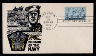 Dr Who 1945 Fdc Navy Staehle Wwii Patriotic Cachet E48585