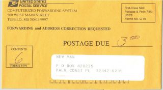 Usa,  Official Usps Postage Due Envelope @ 2003 - 4 (postage,  Stamp,  Cover)