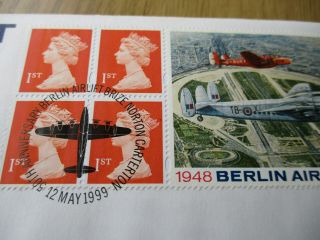 1999 First day cover stamps with Berlin Airlift coin.  No08141.  Coin. 3