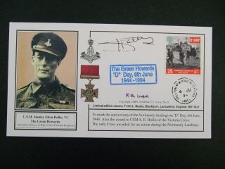 Rare Limited Edition Signed Cover - Csm Stanley Hollis Vc The Green Howards D Day