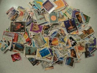 Gb Stamps - Guernsey - Approx 345 - - - Off Paper - Bargain