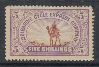 Australia 1896 5/ - Mauve/brn Calgoorlie Cycle Express Co Cinderella/local - Mng
